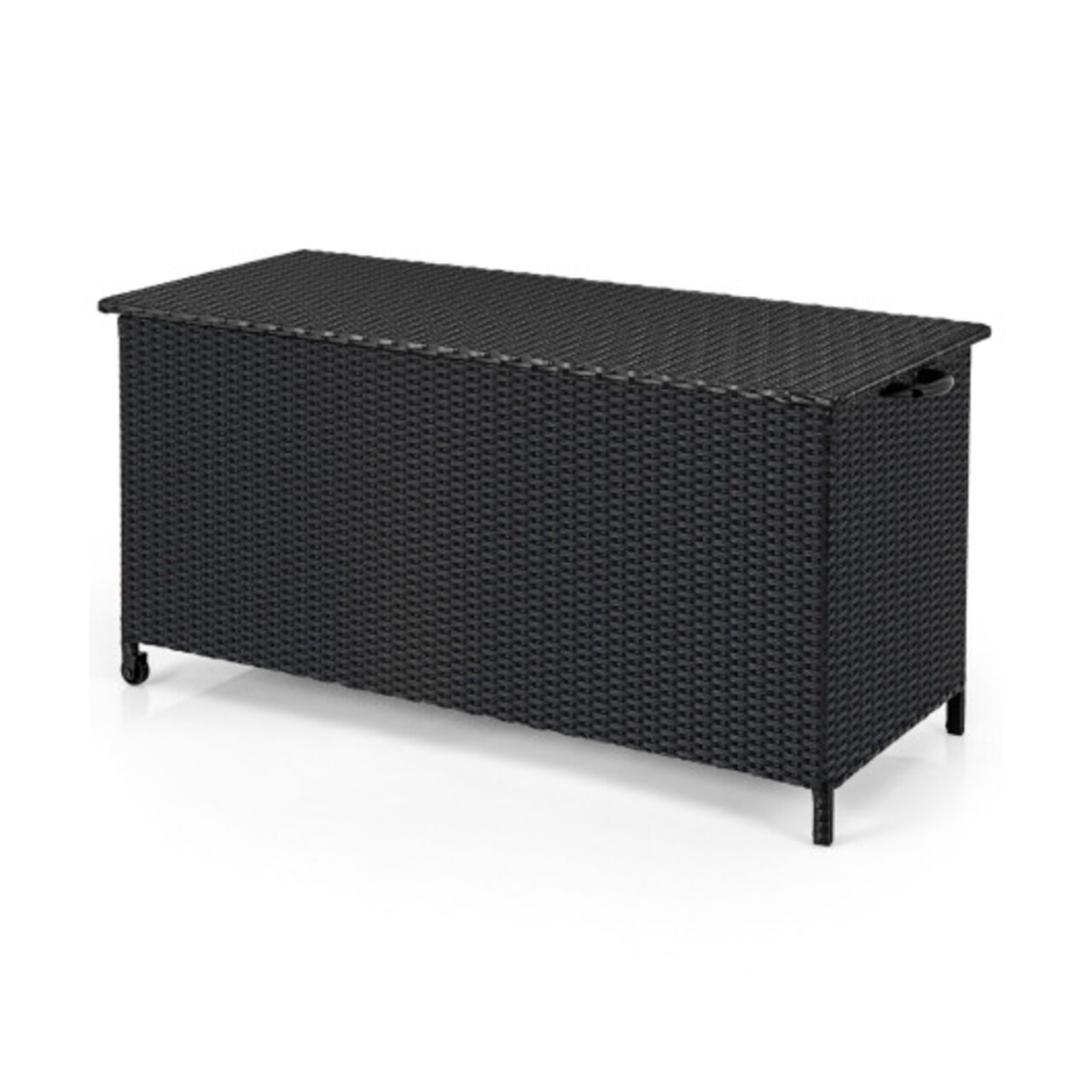 Indoor Outdoor 85 Gallon Storage Container with Waterproof Liner and Universal Wheels
